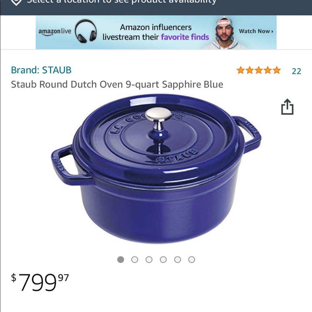 Staub New 24 4qt Grey glass lid - Picture 12 of 13